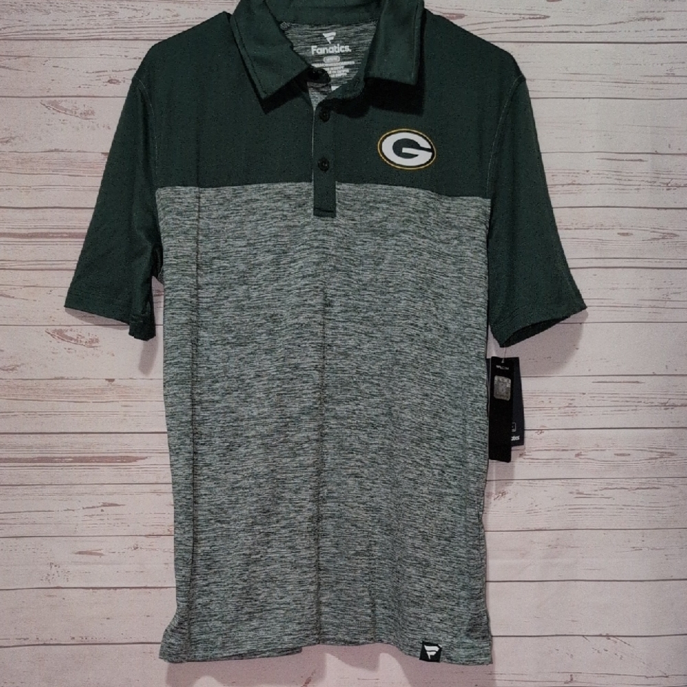 New Green Bay Packers Fanatics Men's Green Polo Shirt NFL NWT